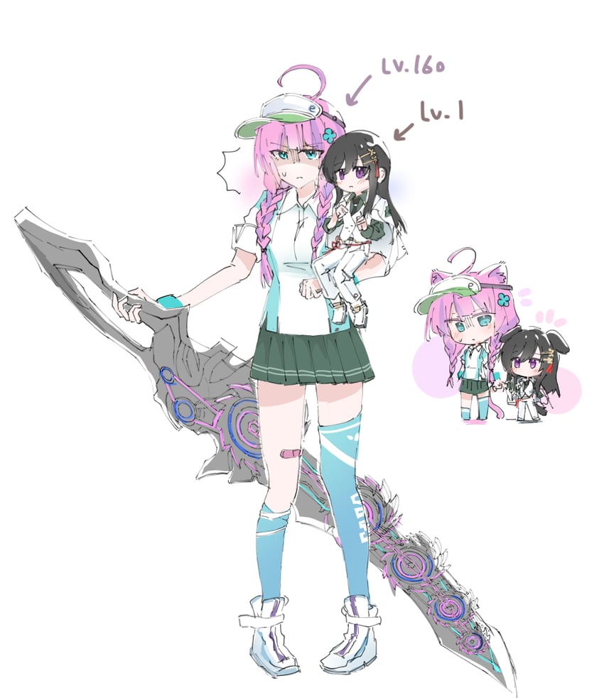 nikaidou misato and date akari (heaven burns red) drawn by rantan_0925