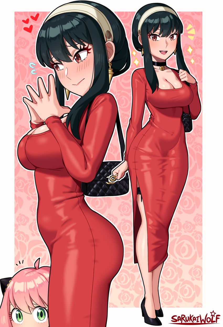 yor briar and anya (spy x family) drawn by sarukaiwolf