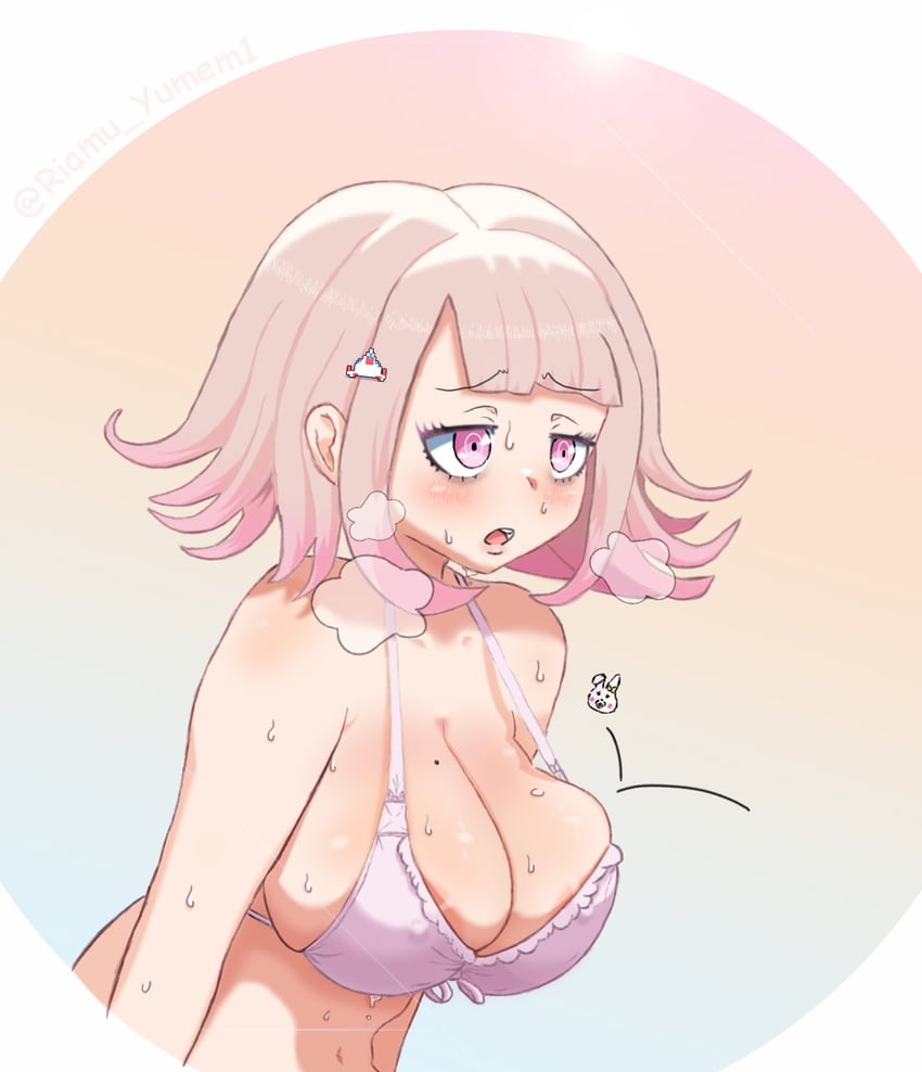 nanami chiaki and monomi (danganronpa and 3 more) drawn by quebin_tijuana
