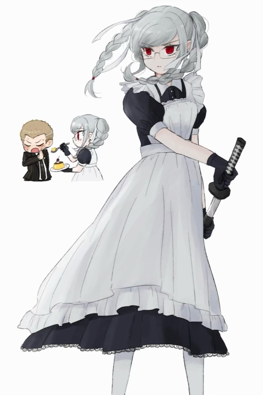 pekoyama peko and kuzuryu fuyuhiko (danganronpa and 1 more) drawn by miriiin_dr