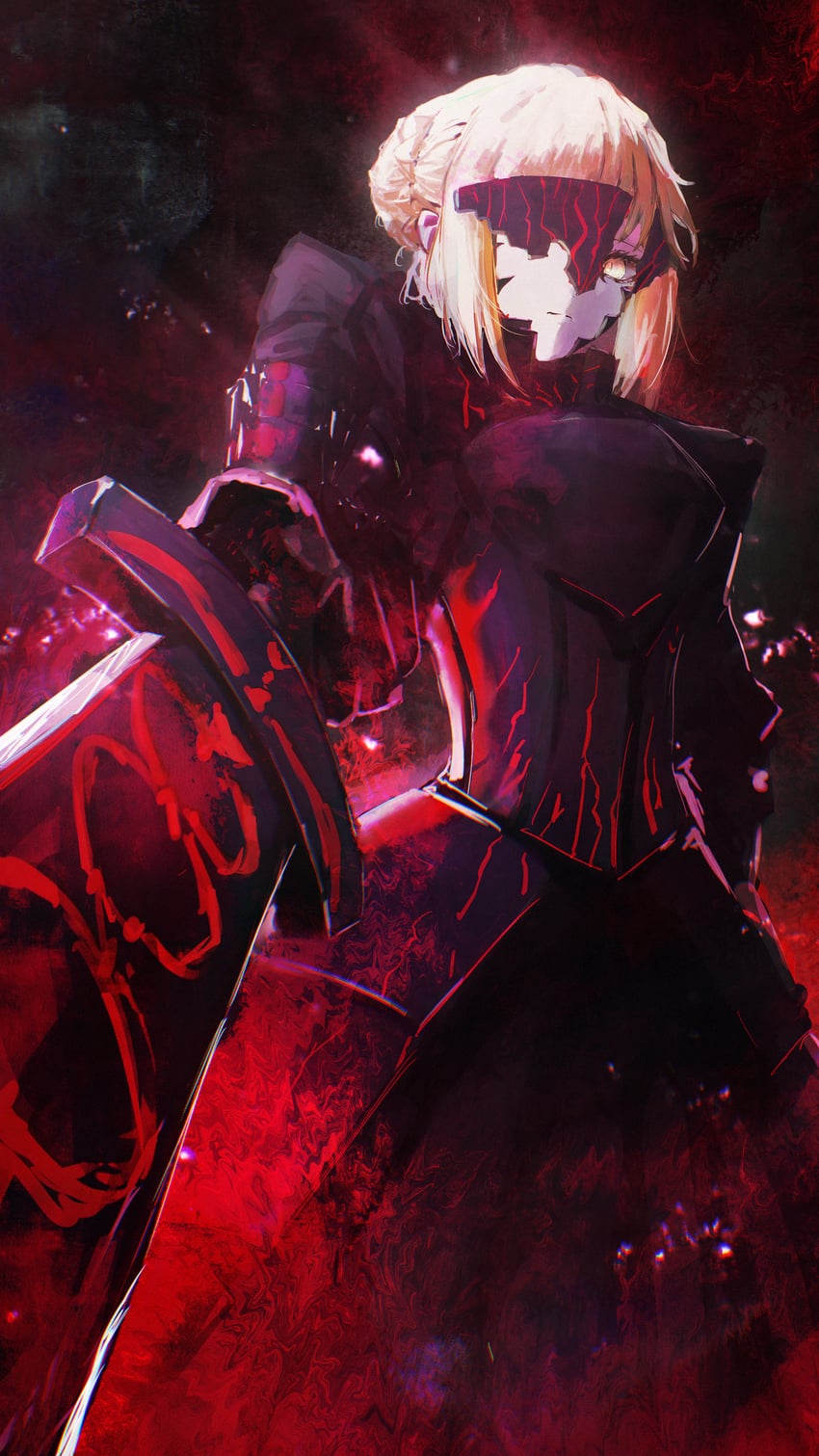artoria pendragon and saber alter (fate and 2 more) drawn by ramune_otubu