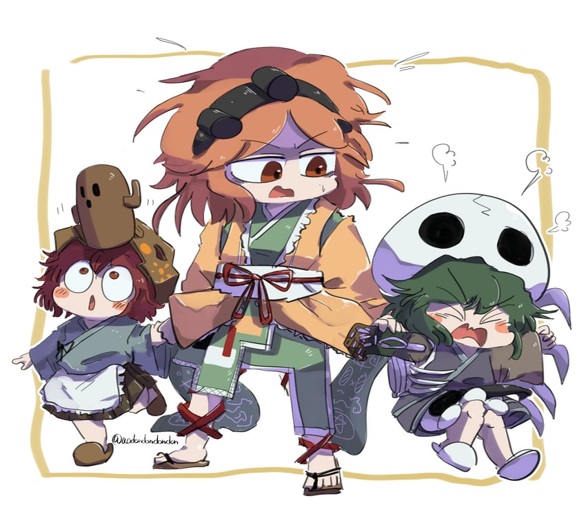 zuifeng tenkai, katano sukune, and kitsugai sese (len'en) drawn by aodo_mikan
