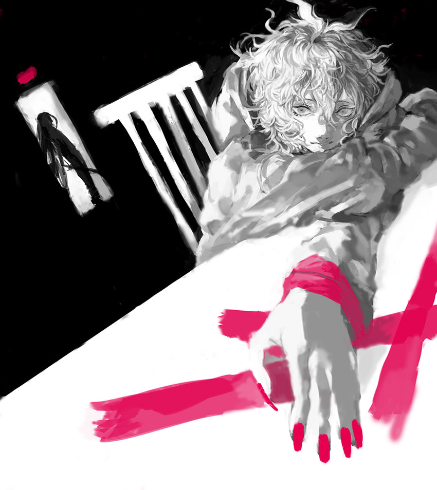 komaeda nagito and kamukura izuru (danganronpa and 1 more) drawn by amber389