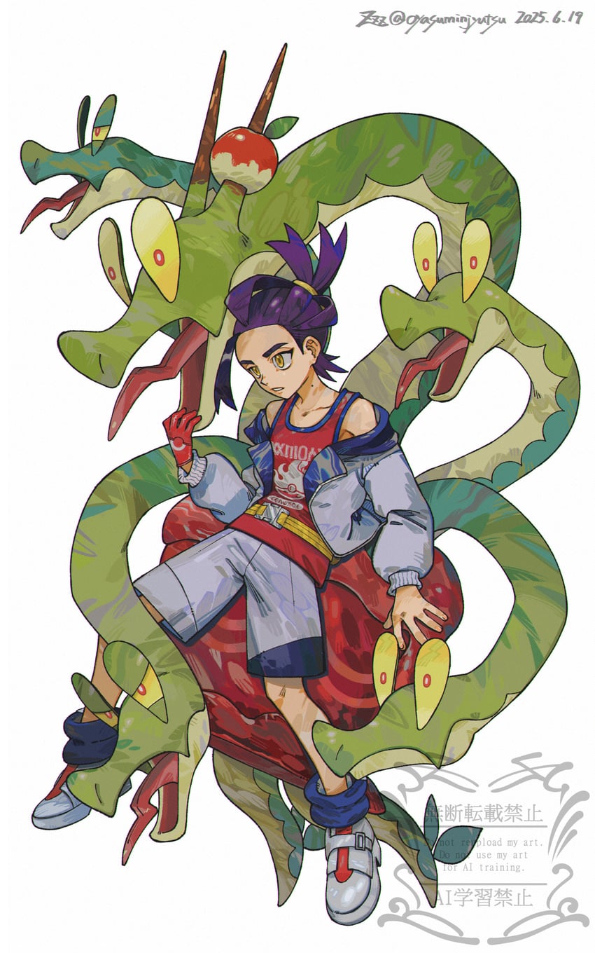 kieran and hydrapple (pokemon and 1 more) drawn by oyasuminjyutsu