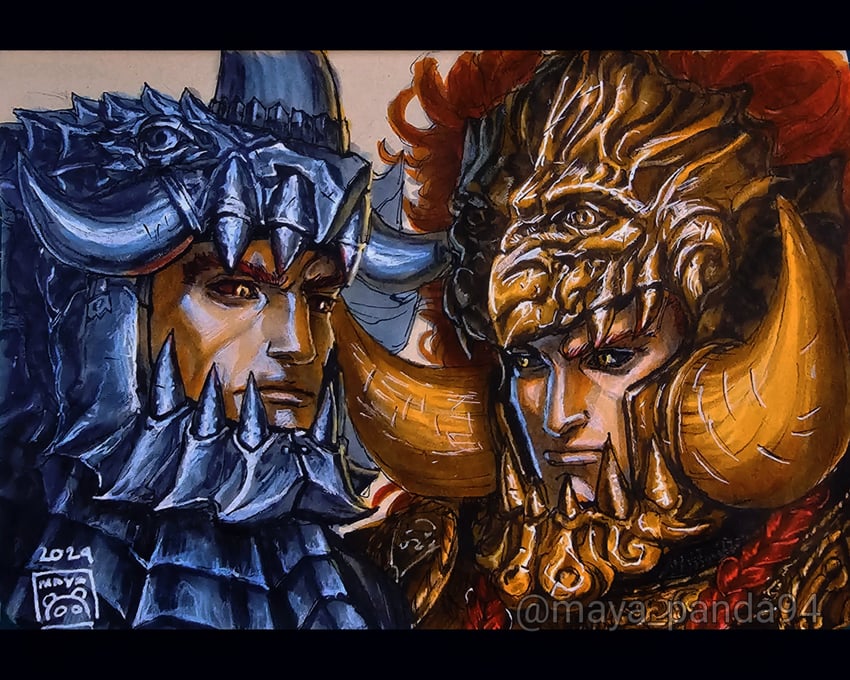 starscourge radahn and grunbeld (elden ring and 1 more) drawn by maya_panda