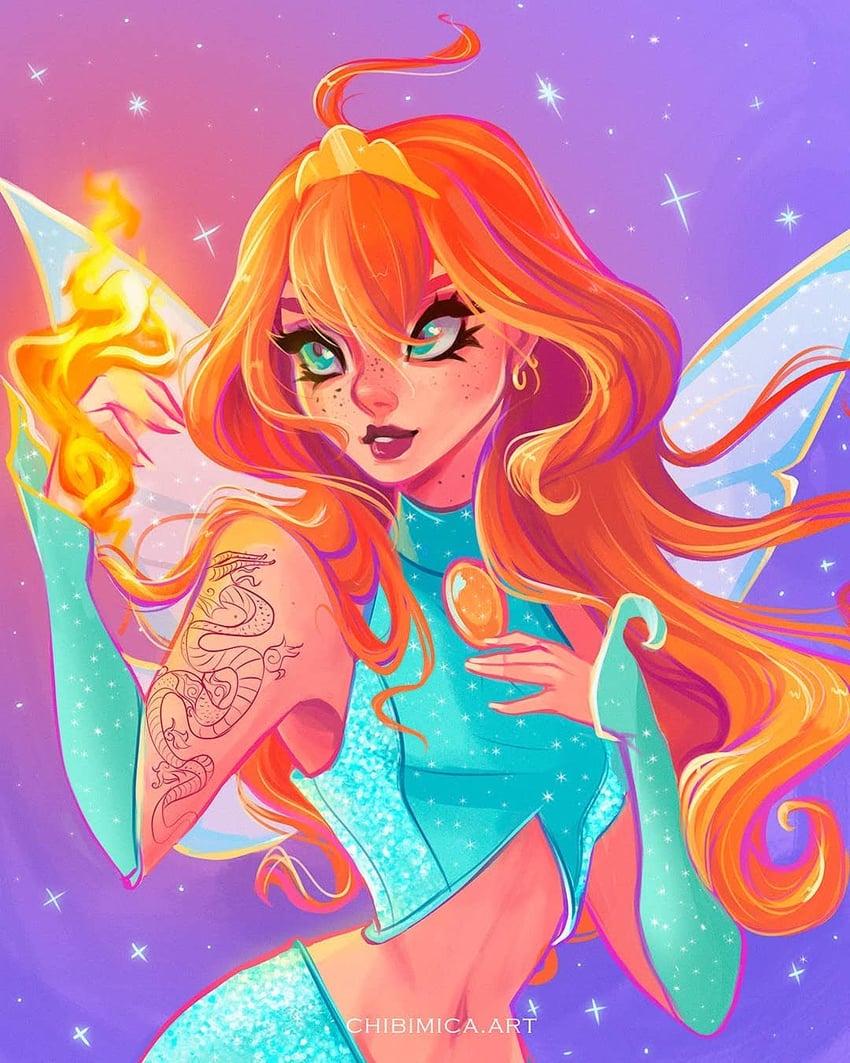 bloom (winx club) drawn by chibimica