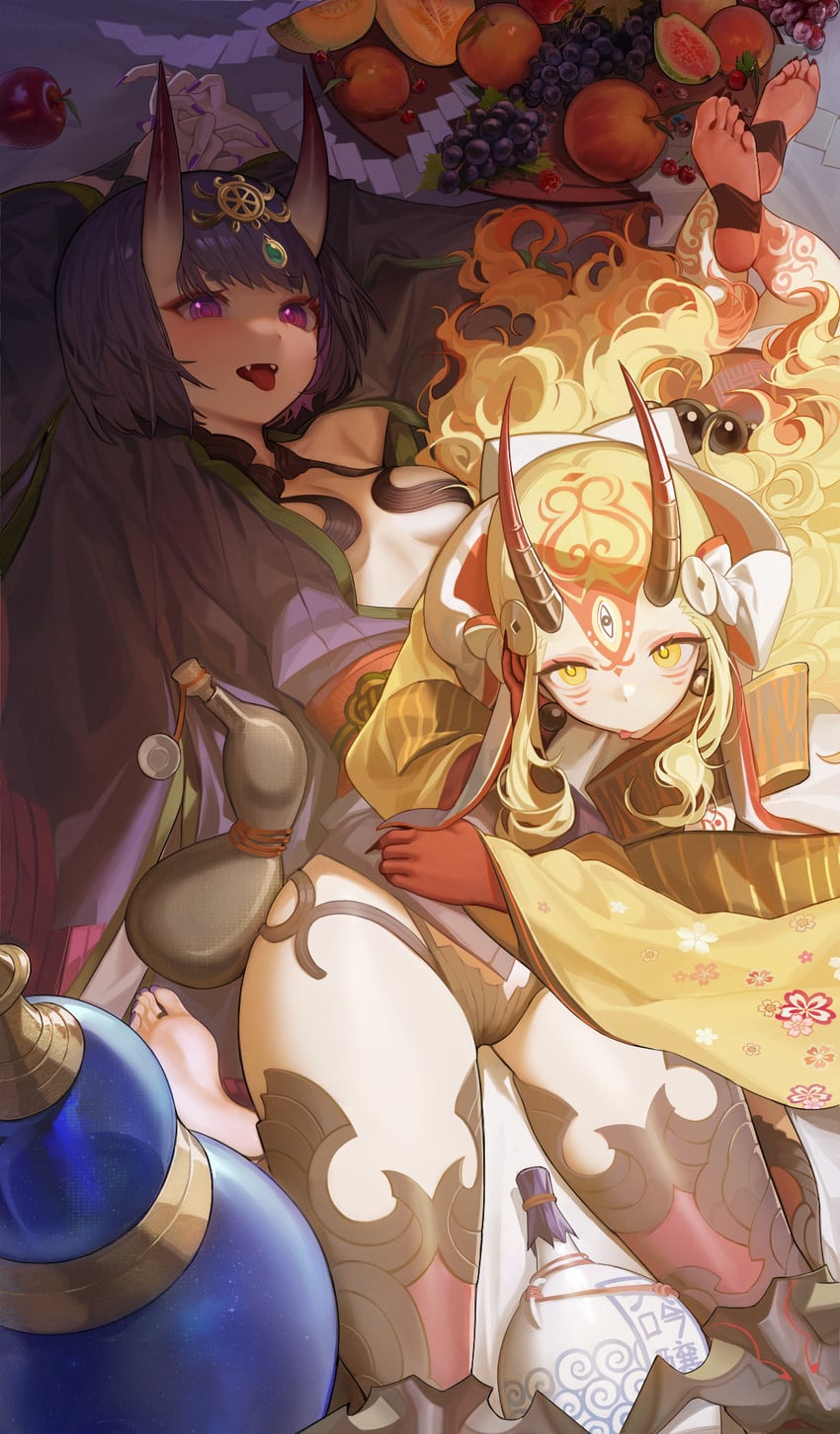 shuten douji and ibaraki douji (fate and 1 more) drawn by newflame