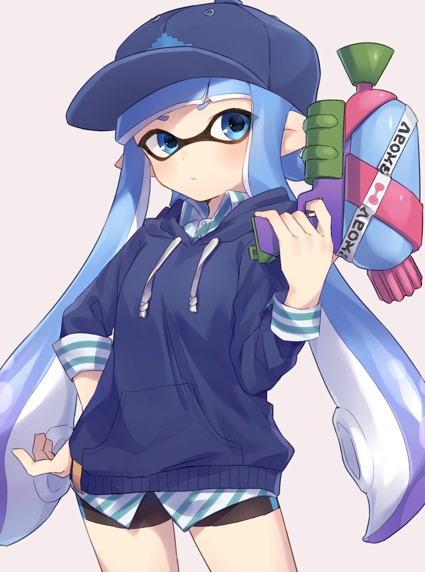 inkling player character and inkling girl (splatoon and 1 more) drawn by yuzutouhu_ika