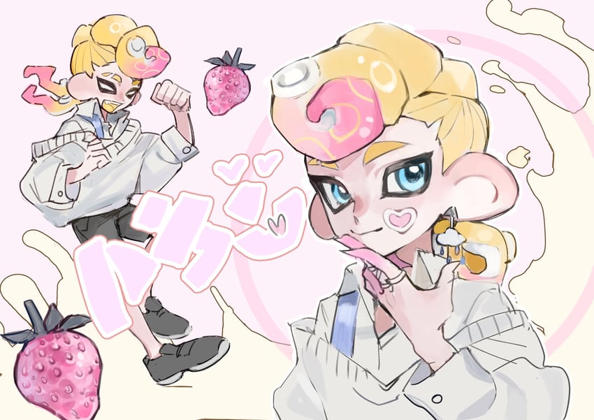 octoling player character and octoling boy (splatoon and 1 more) drawn by qiu_qiu_dbao