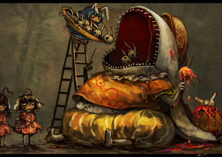 inaba tewi, seiran, ringo, and inaba mob (touhou) drawn by koto_inari