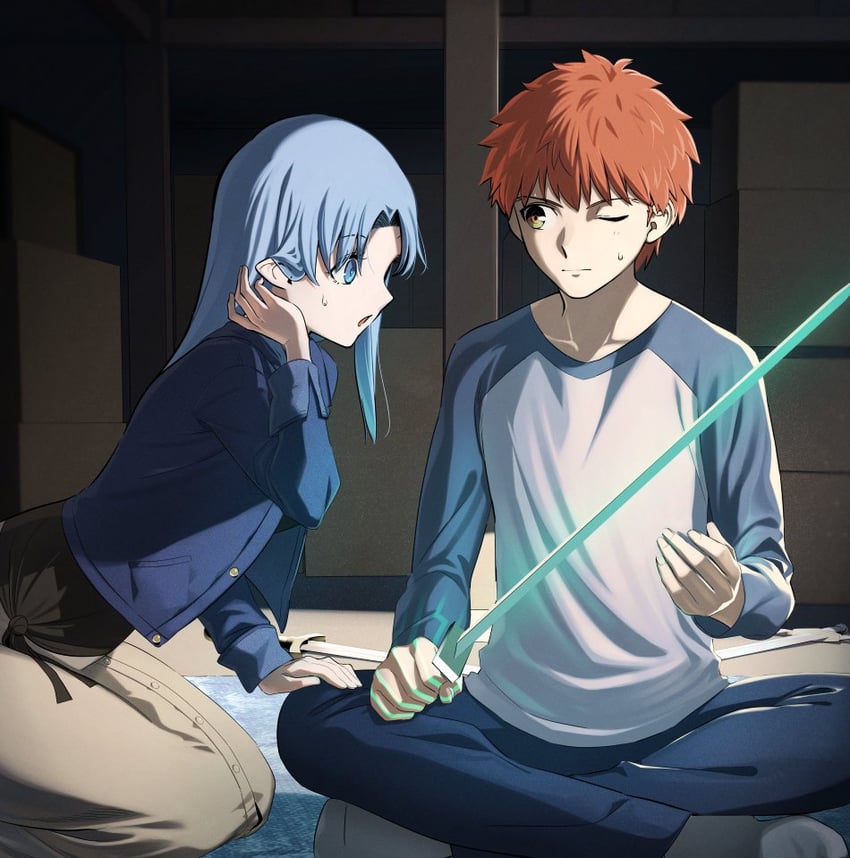 emiya shirou and medea (fate and 1 more) drawn by rasupekuto