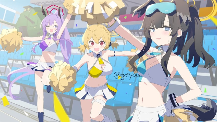 hibiki, kotori, and utaha (blue archive) drawn by gotyou