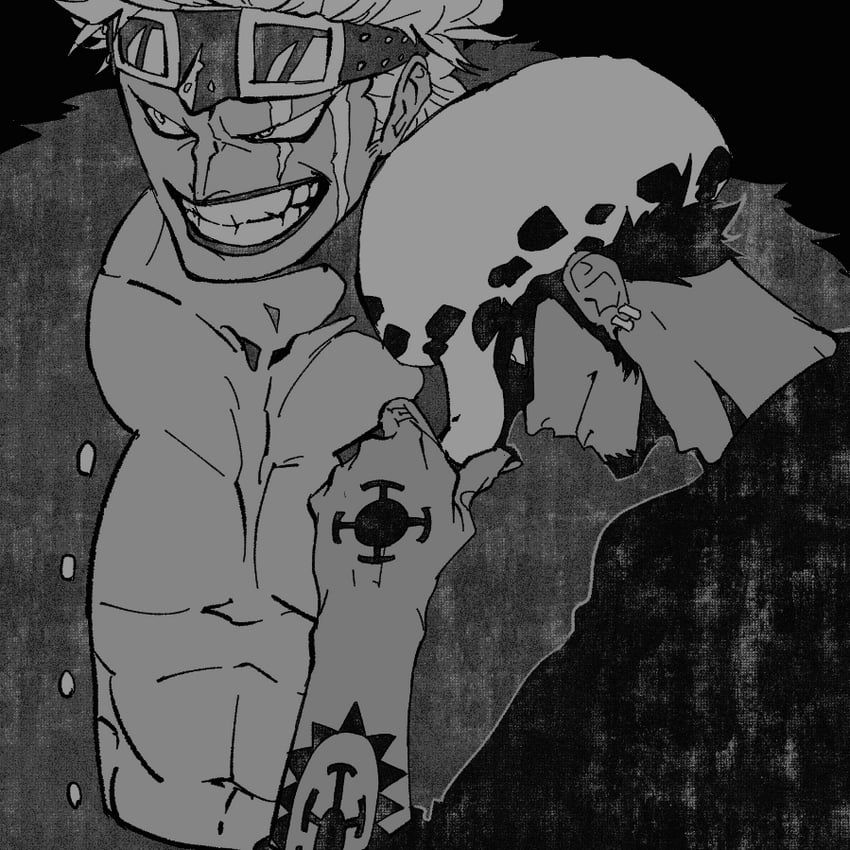 trafalgar law and eustass kid (one piece) drawn by obobkkp