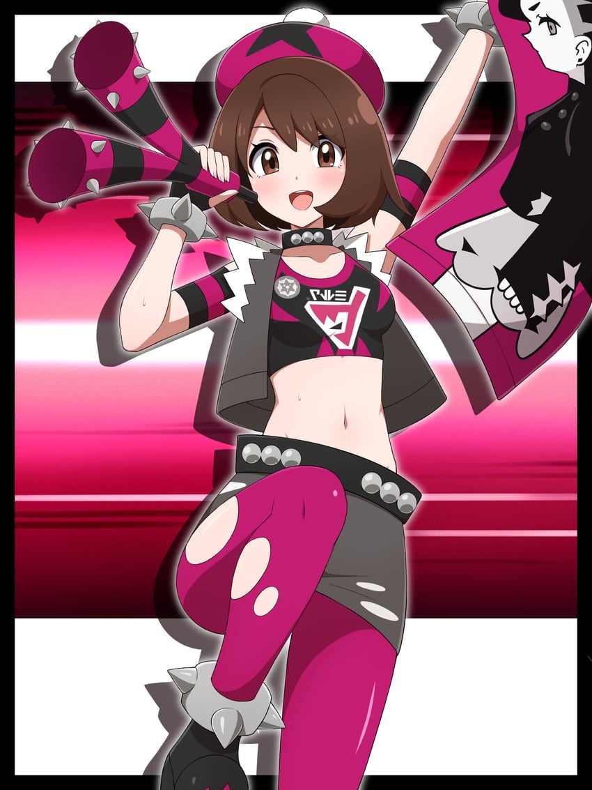 gloria and team yell grunt (pokemon and 1 more) drawn by shabana_may