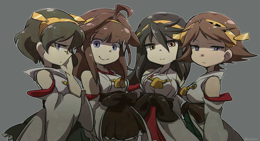 kongou, haruna, hiei, and kirishima (kantai collection) drawn by tsukko_(3ki2ne10)