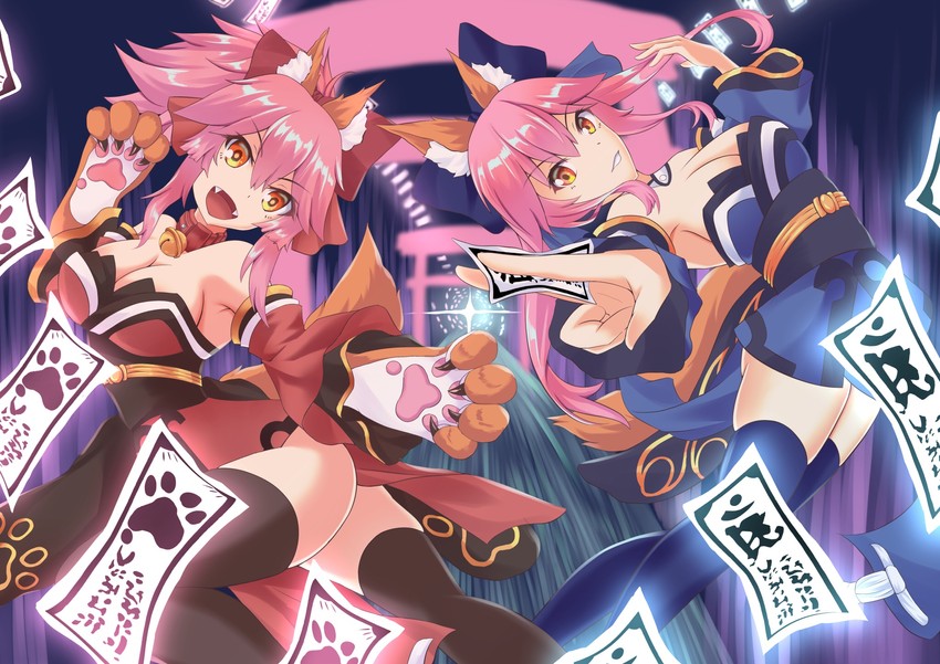 tamamo, tamamo no mae, and tamamo cat (fate and 1 more) drawn by kazanosuzu