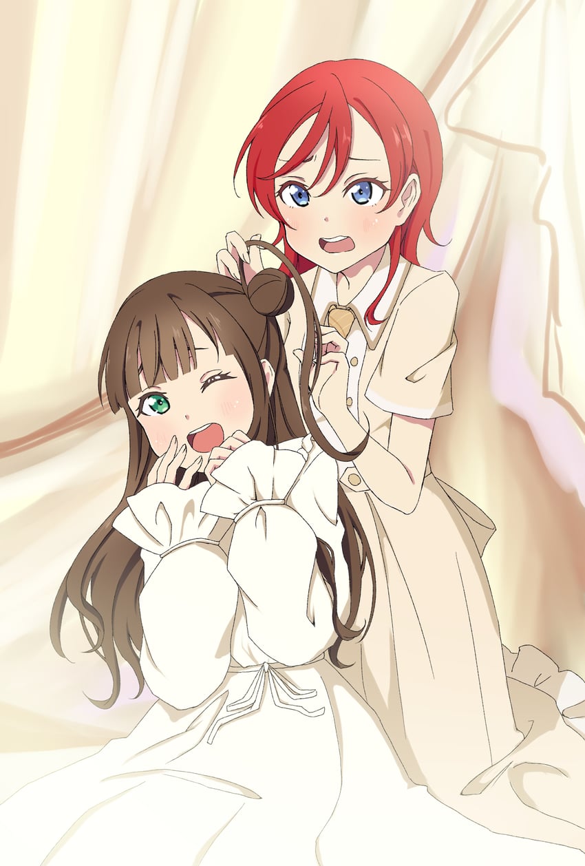yoneme mei and sakurakoji kinako (love live! and 1 more) drawn by azukibatake