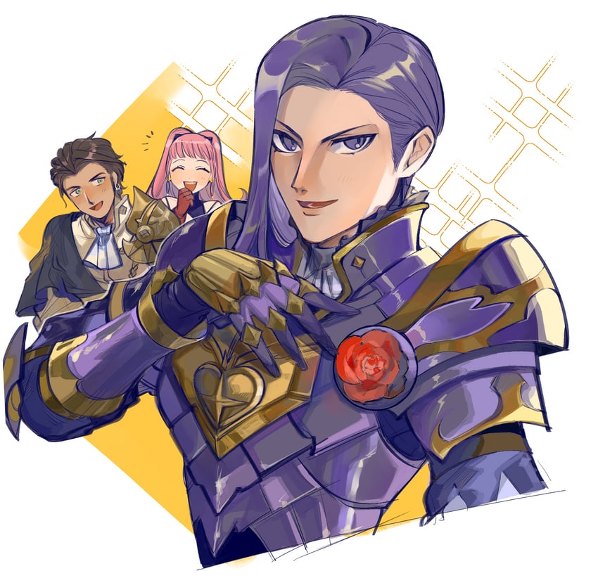 hilda valentine goneril, claude von riegan, and lorenz hellman gloucester (fire emblem and 1 more) drawn by mochako_(motyako_1005)