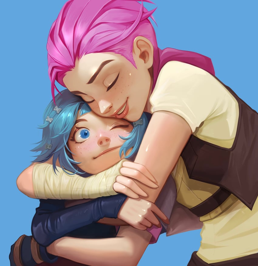 jinx, vi, powder, and violet (league of legends and 1 more) drawn by boraiolet