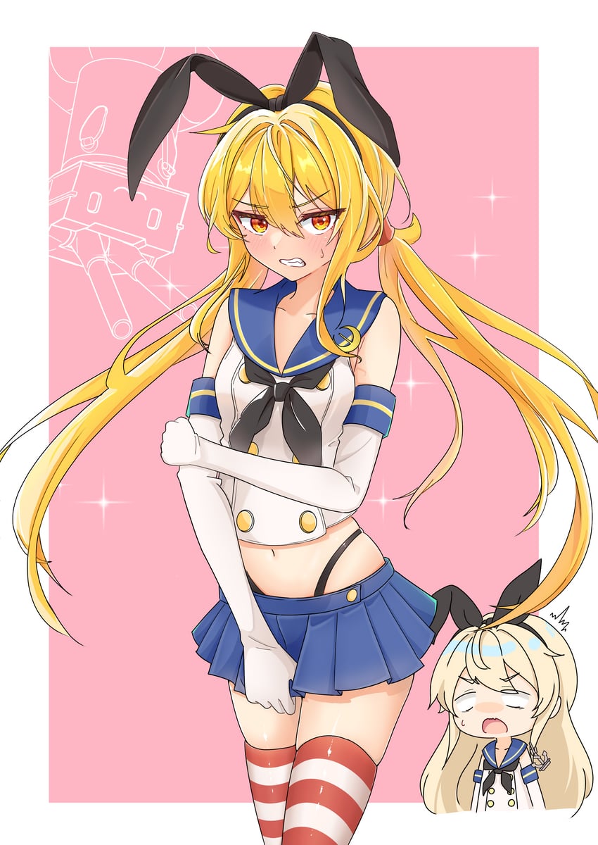 shimakaze, rensouhou-chan, and satsuki (kantai collection) drawn by natsu_chiki