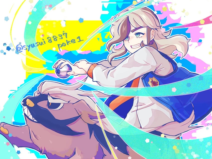 arven and mabosstiff (pokemon and 1 more) drawn by syusui8837poke1