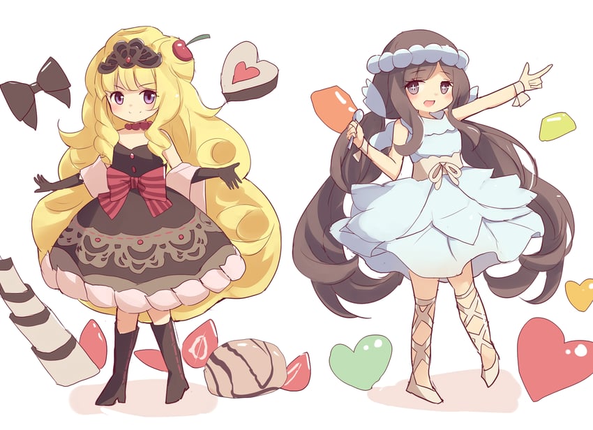 madolche puddingcess, madolche anjelly, and madolche puddingcess chocolat-a-la-mode (yu-gi-oh!) drawn by kanzakietc