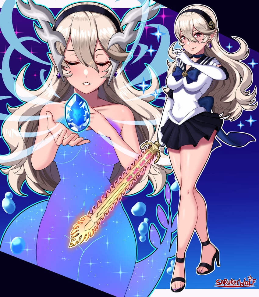 female corrin (fire emblem and 2 more) drawn by sarukaiwolf