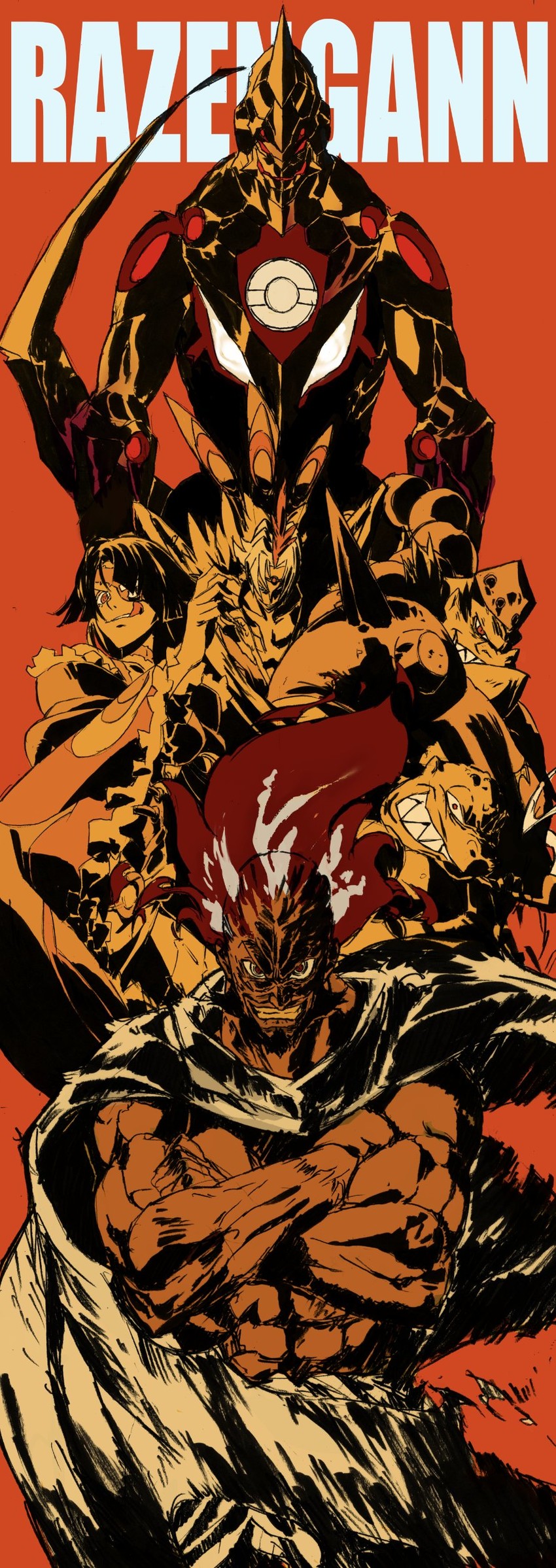 adiane, lordgenome, guame, thymilph, and cytomander (tengen toppa gurren lagann) drawn by sushio