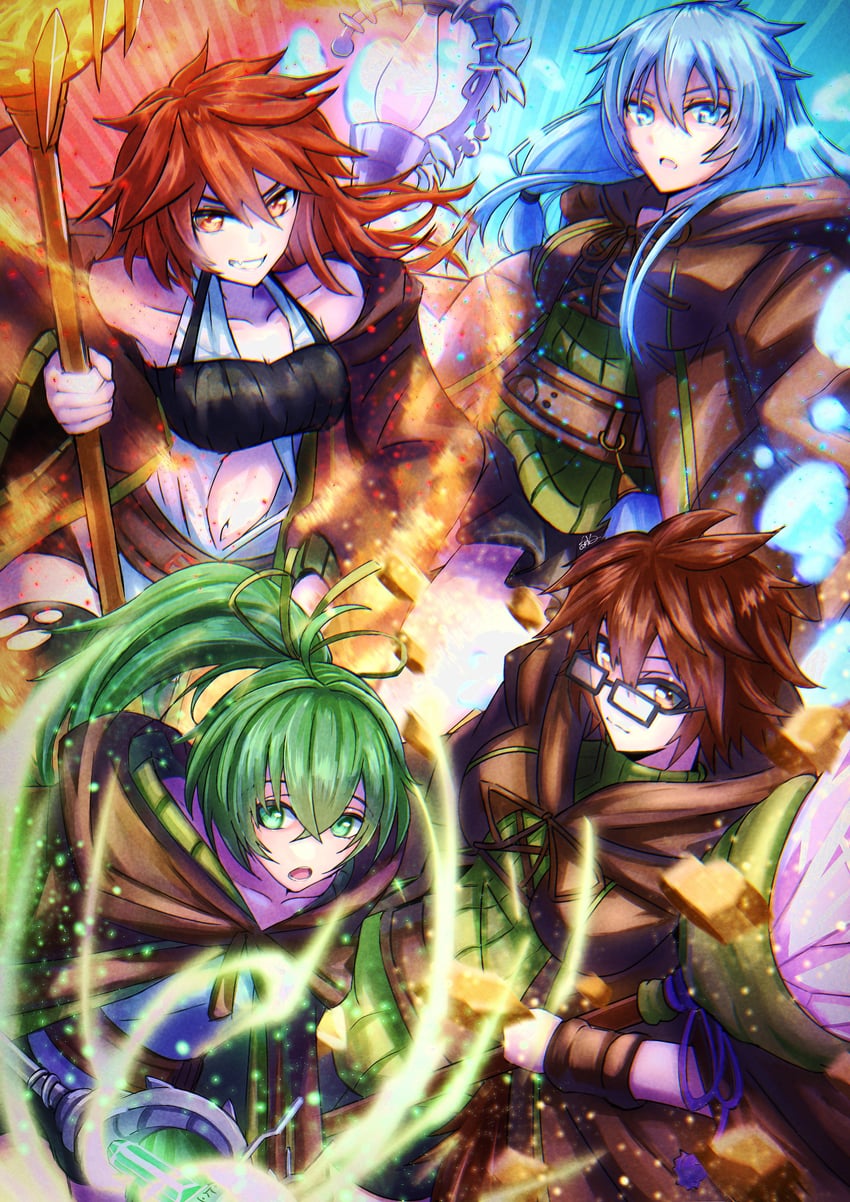 wynn, eria, hiita, aussa, familiar-possessed - wynn, and 3 more (yu-gi-oh!) drawn by shiina_aono
