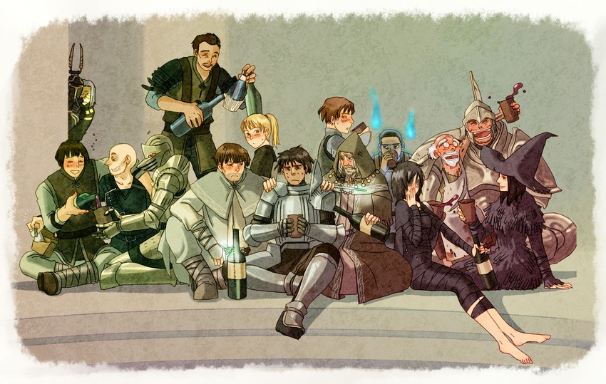 maiden in black, patches, slayer of demons, yuria the witch, yurt the silent chief, and 9 more (demon's souls) drawn by ymd_(artist)