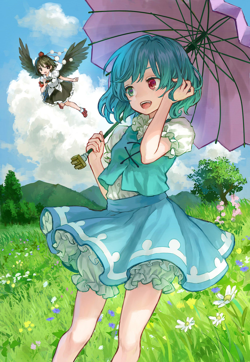 shameimaru aya and tatara kogasa (touhou and 1 more) drawn by ama-tou
