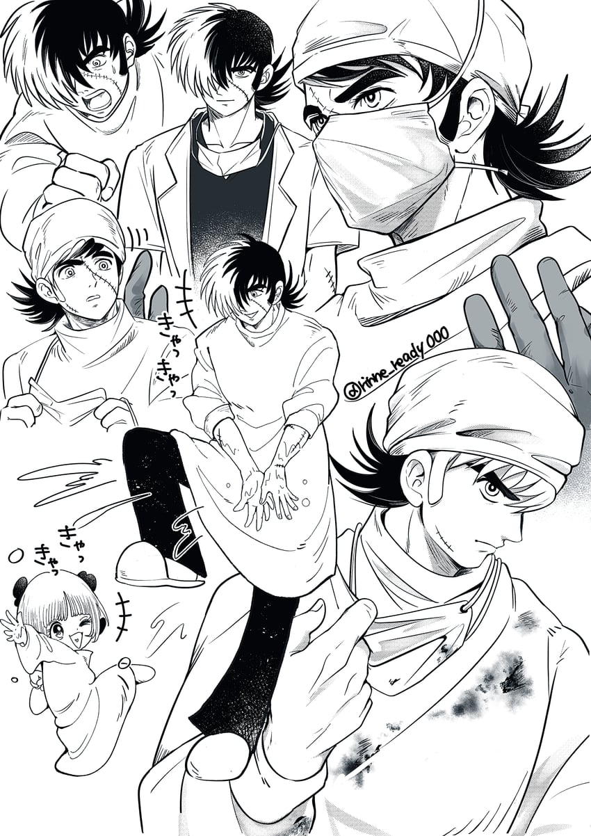 black jack and pinoko (black jack) drawn by hayate_aki