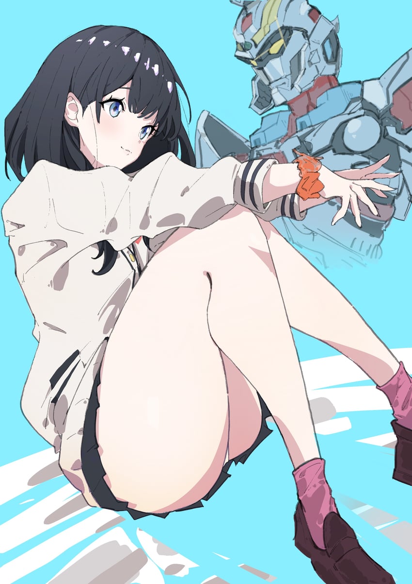 takarada rikka and gridman (gridman universe and 1 more) drawn by ocha_(popopogg)