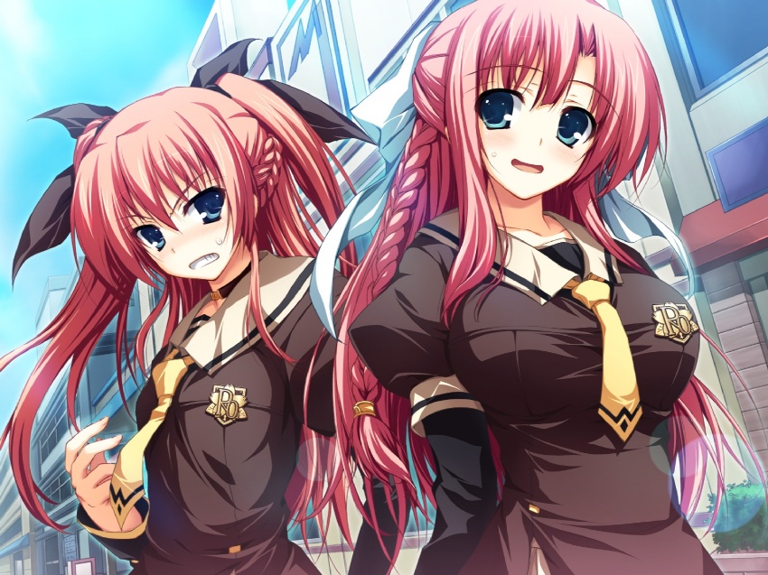 nikaidou reika and nikaidou aya (akatsuki no goei) drawn by tomose_shunsaku