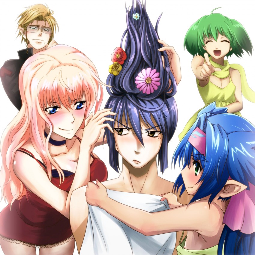 sheryl nome, ranka lee, saotome alto, klan klein, and mikhail buran (macross and 1 more) drawn by koyama_(gantz0409jp)