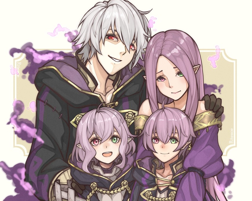 male robin, female morgan, male morgan, and idunn (fire emblem and 3 more) drawn by ritence