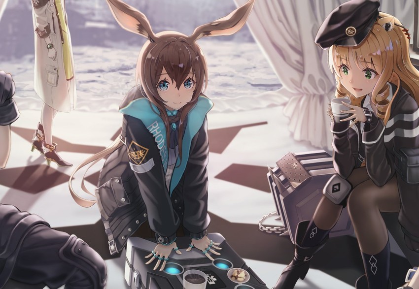 amiya, kal'tsit, ch'en, hoshiguma, and swire (arknights) drawn by hoshizaki_reita