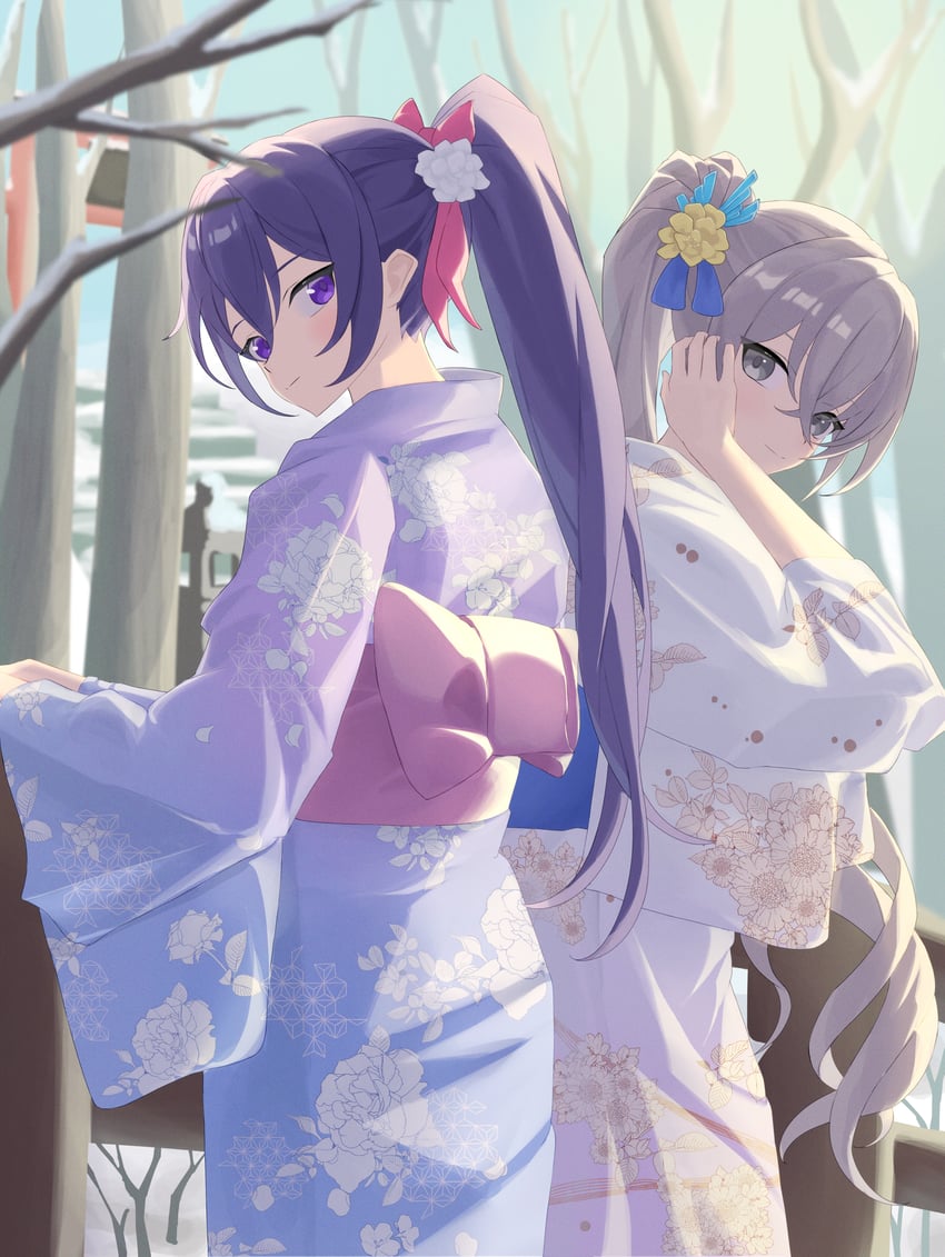 bronya rand and seele (honkai and 1 more) drawn by azashiro_kp