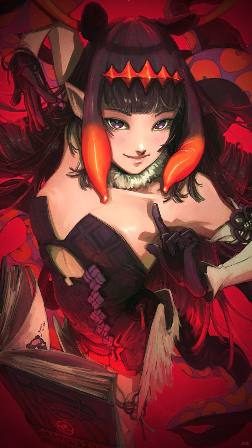 ninomae ina'nis (hololive and 1 more) drawn by luqosan