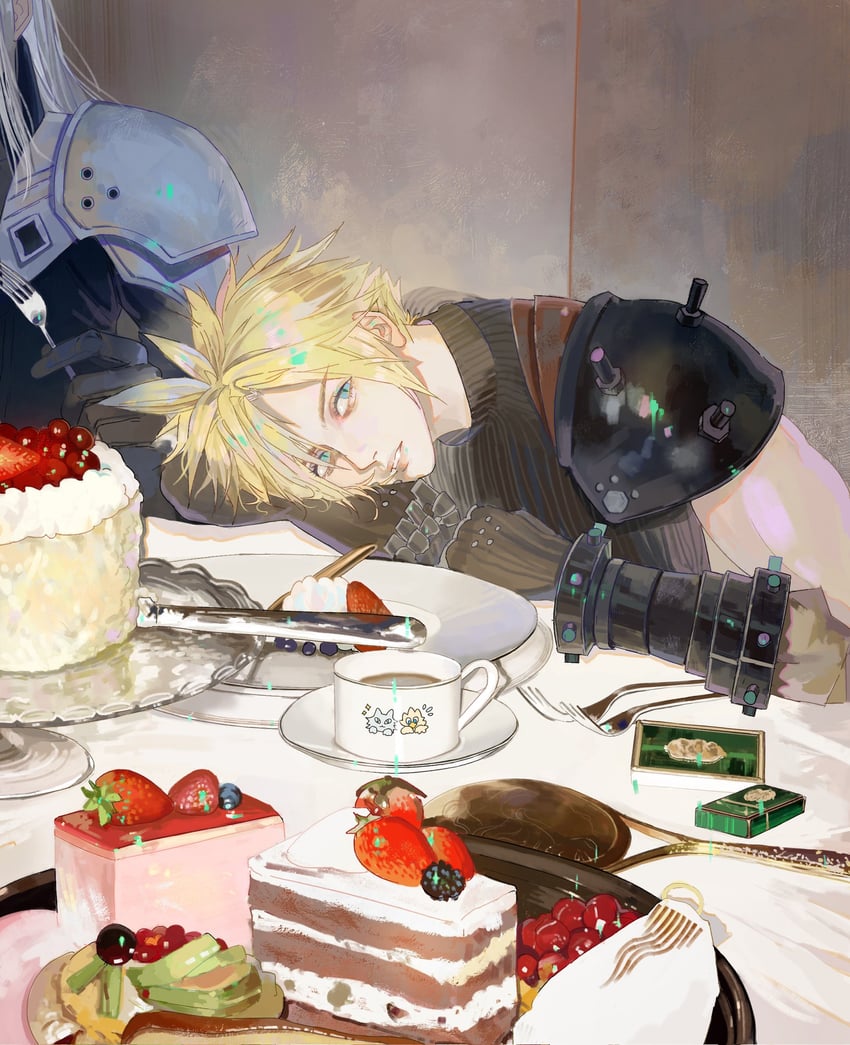 cloud strife and sephiroth (final fantasy and 2 more) drawn by c1111h