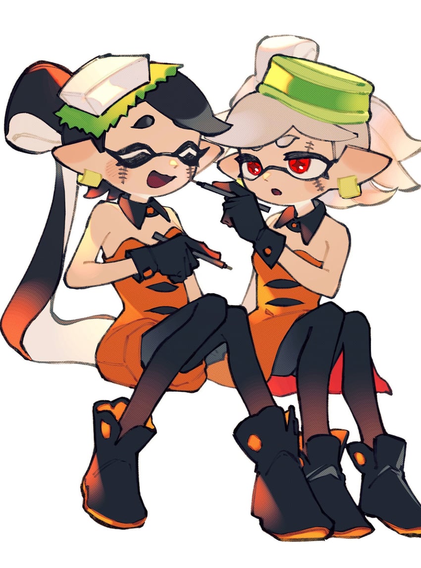 callie and marie (splatoon and 1 more) drawn by inari1369
