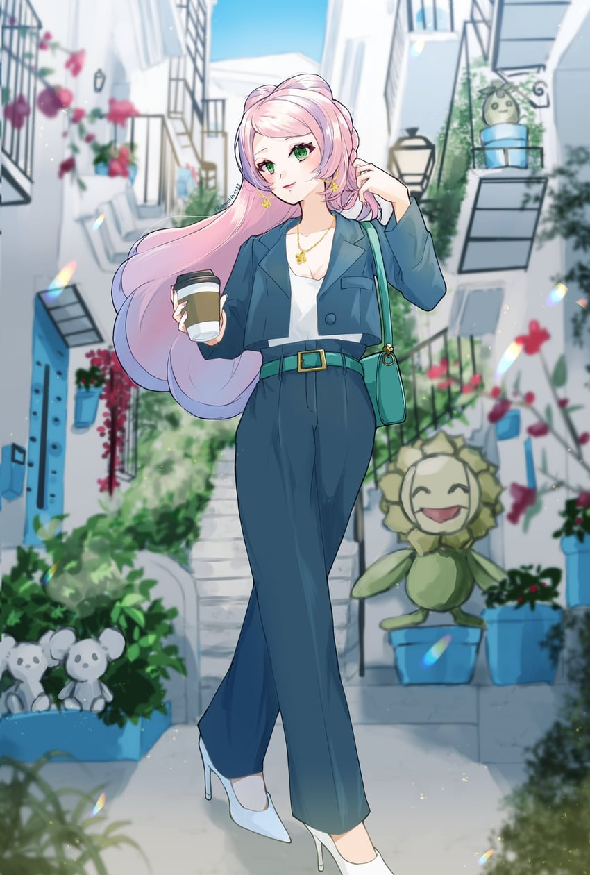 miriam, smoliv, sunflora, and tandemaus (pokemon and 1 more) drawn by demekin2333