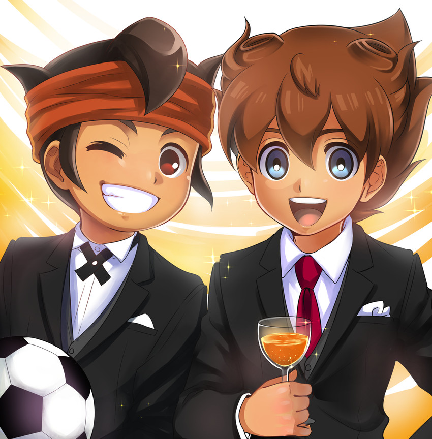 matsukaze tenma and endou mamoru (inazuma eleven go and 1 more) drawn by matsumoto_achi