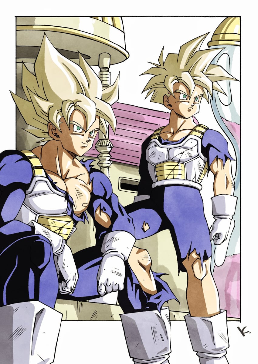 son goku and son gohan (dragon ball and 1 more) drawn by kakeru_(dbskakeru)