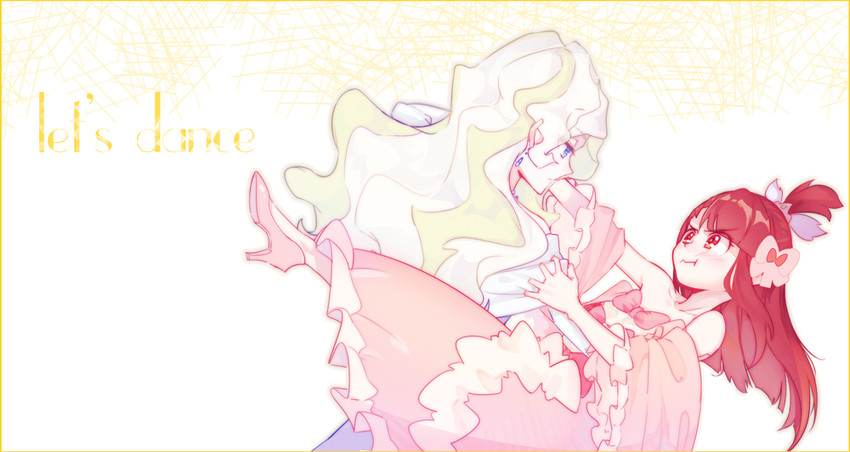 kagari atsuko and diana cavendish (little witch academia) drawn by milk_puppy