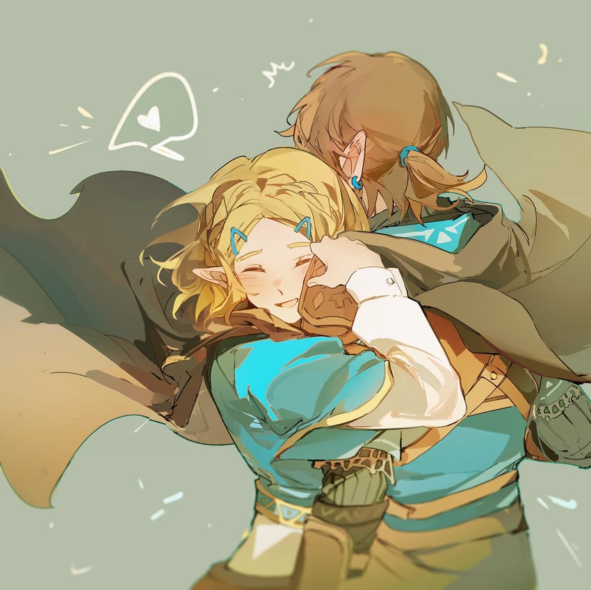 link and princess zelda (the legend of zelda and 1 more) drawn by yuno_11_02