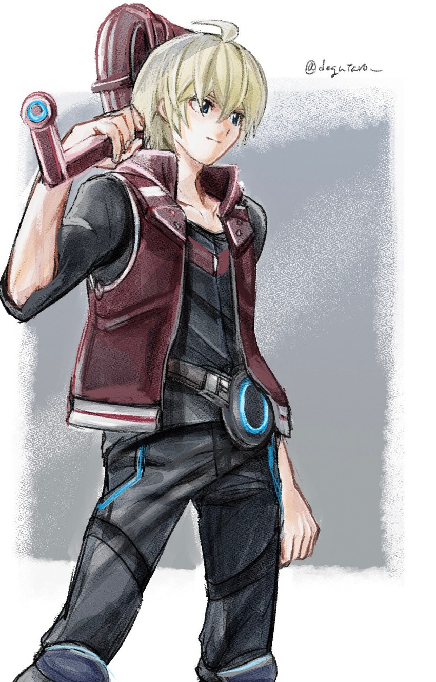 shulk (xenoblade chronicles and 2 more) drawn by ikki_(degutaro_)