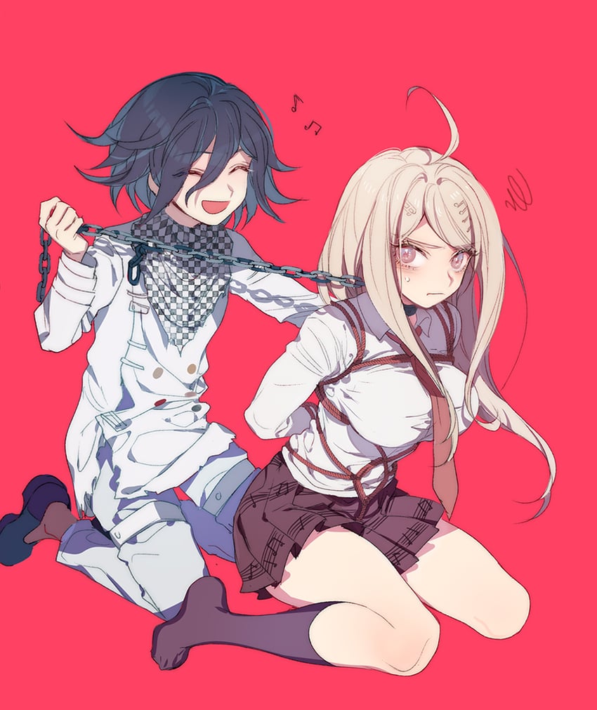 oma kokichi and akamatsu kaede (danganronpa and 1 more) drawn by zuizi