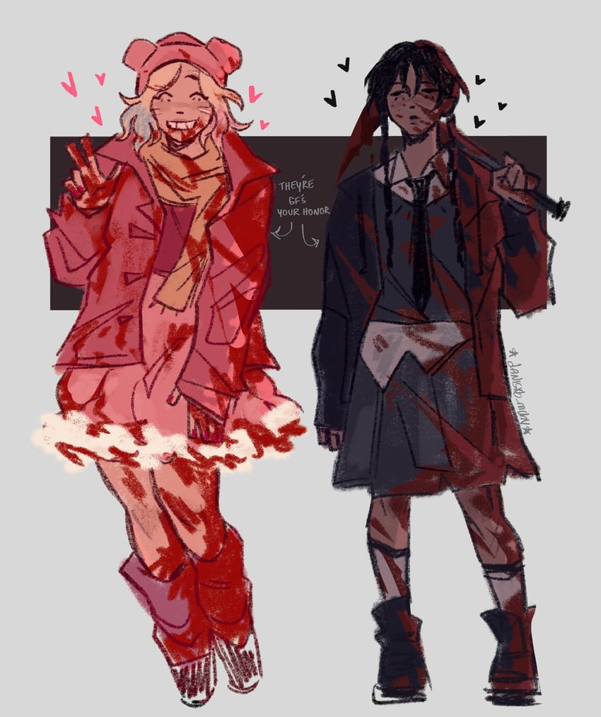 wednesday addams and enid sinclair (addams family and 1 more) drawn by danisxb_mchy