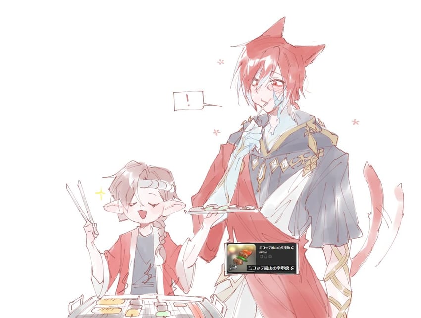 warrior of light, g'raha tia, and crystal exarch (final fantasy and 1 more) drawn by tladpwl03